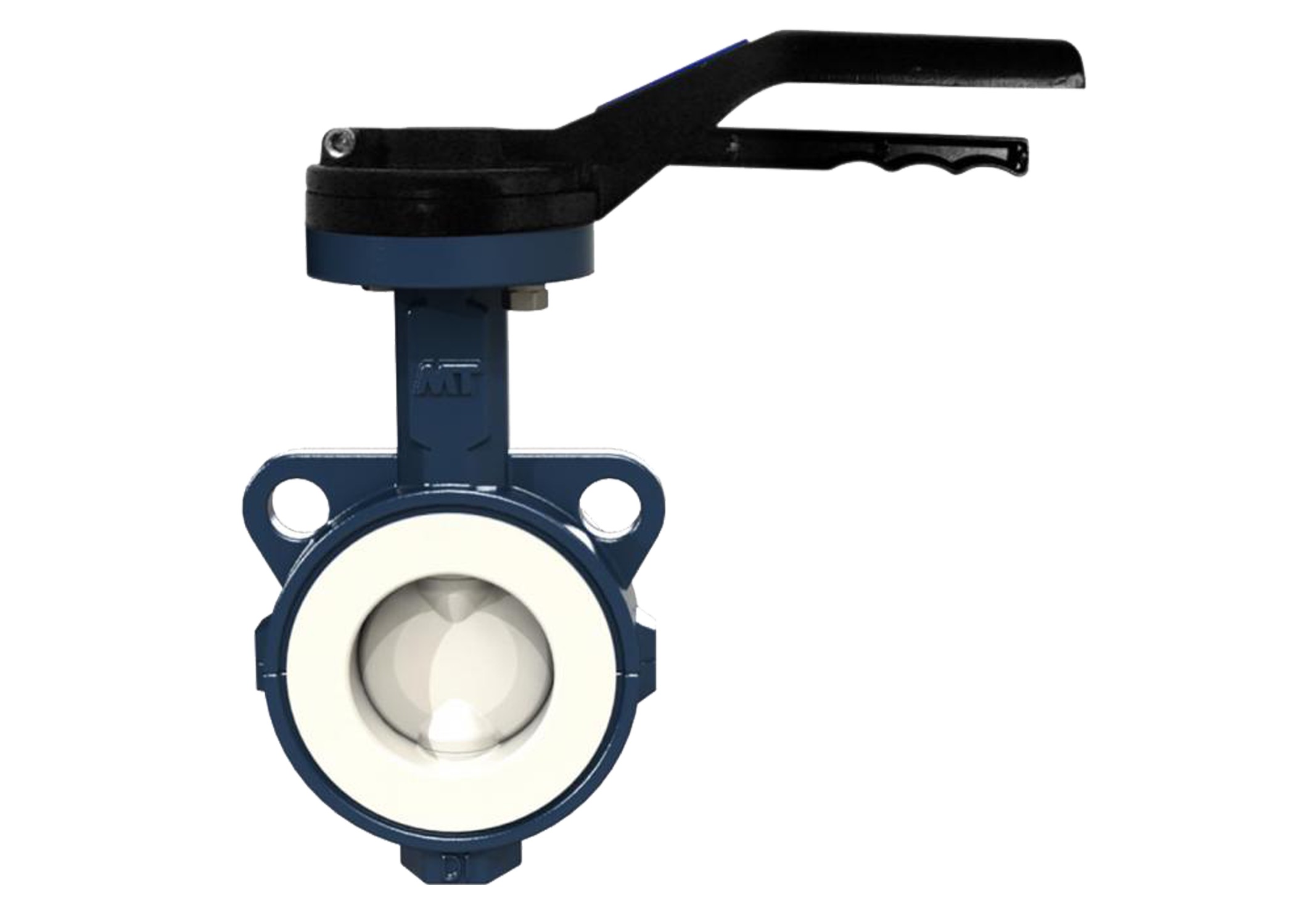 Vlvula Tipo wafer Mariposa cuerpo de fundicin disco de Acero Inoxidable cubierto de PTFE.jpg