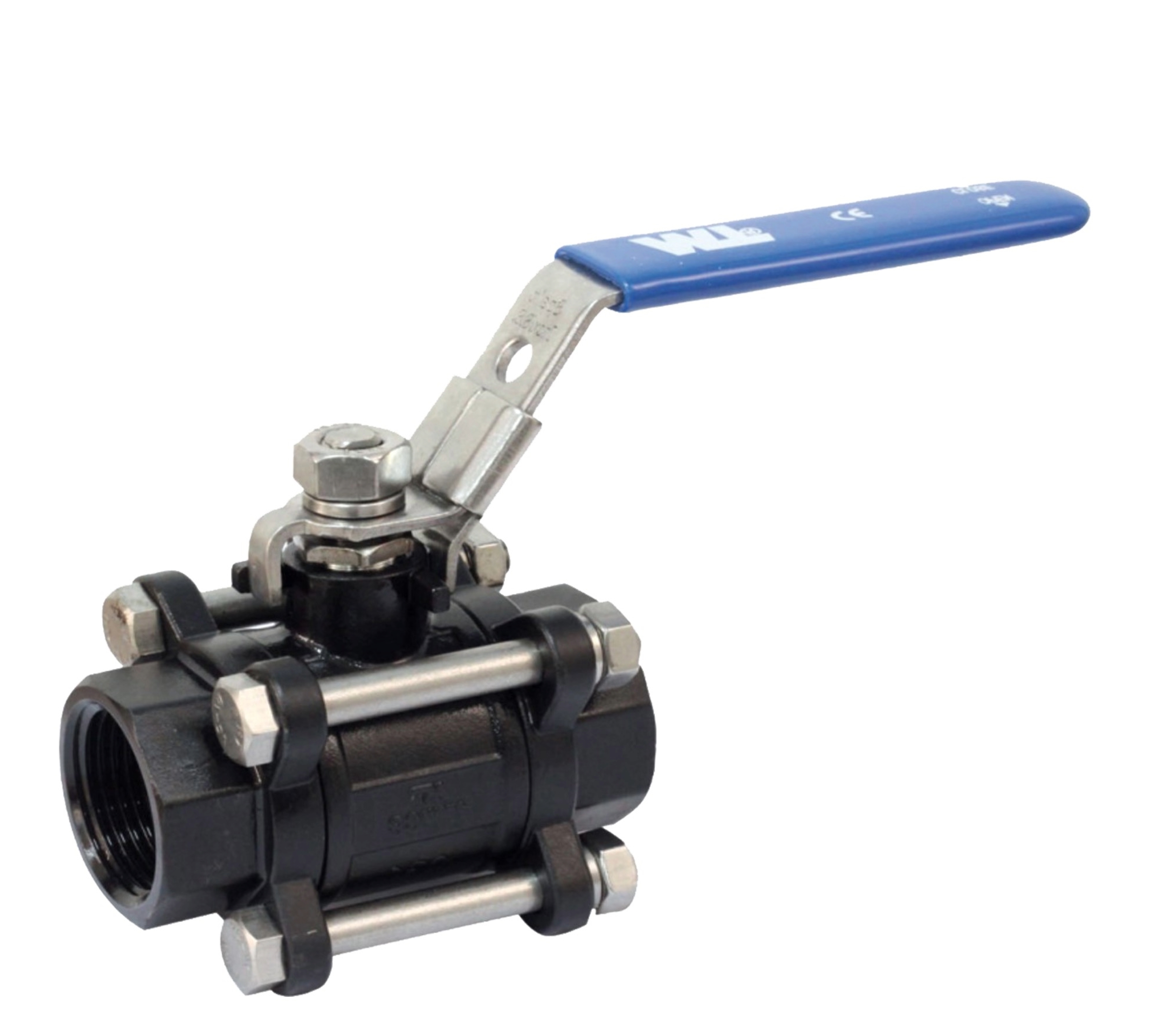 Vlvula de Acero al carbn Tipo bola roscada 3 piezas.jpg